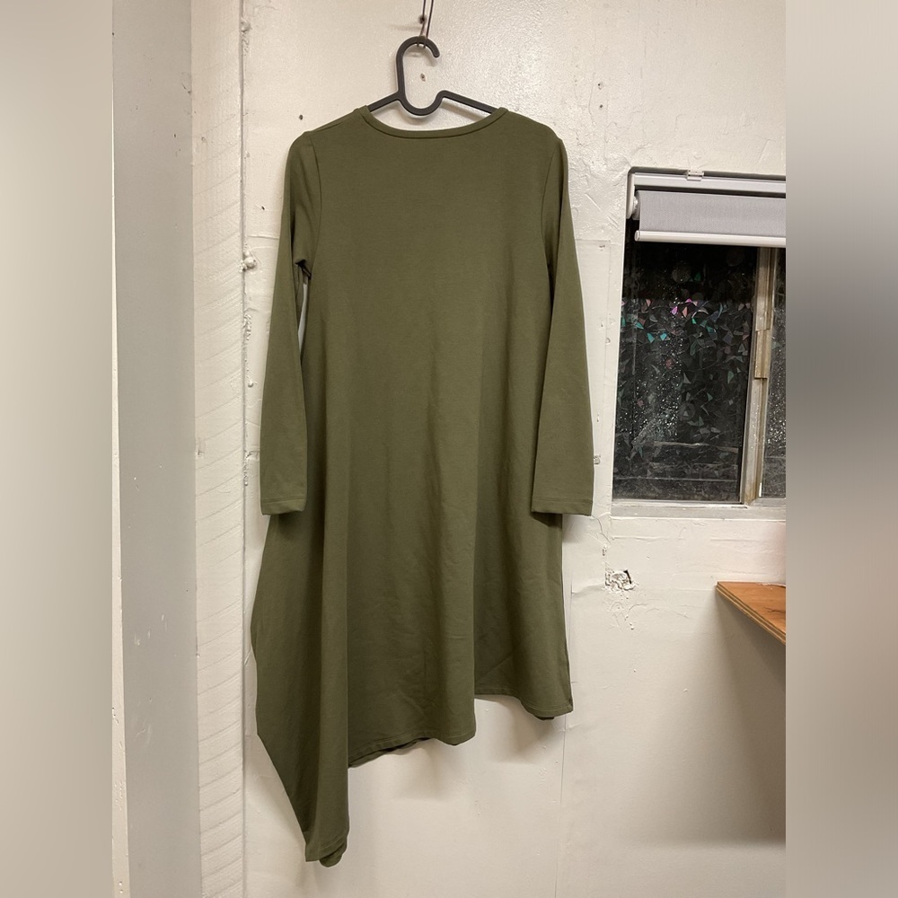 Green Marcella NYC Samantha Crewneck Asymmetric  Dress Size XS - Picture 6 of 8